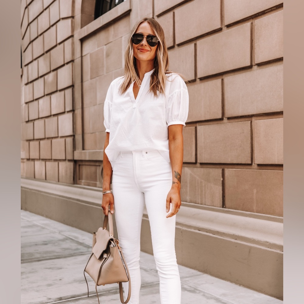 BANANA REPUBLIC WHITE SKINNY CROP DENIMS - Picture 6 of 15